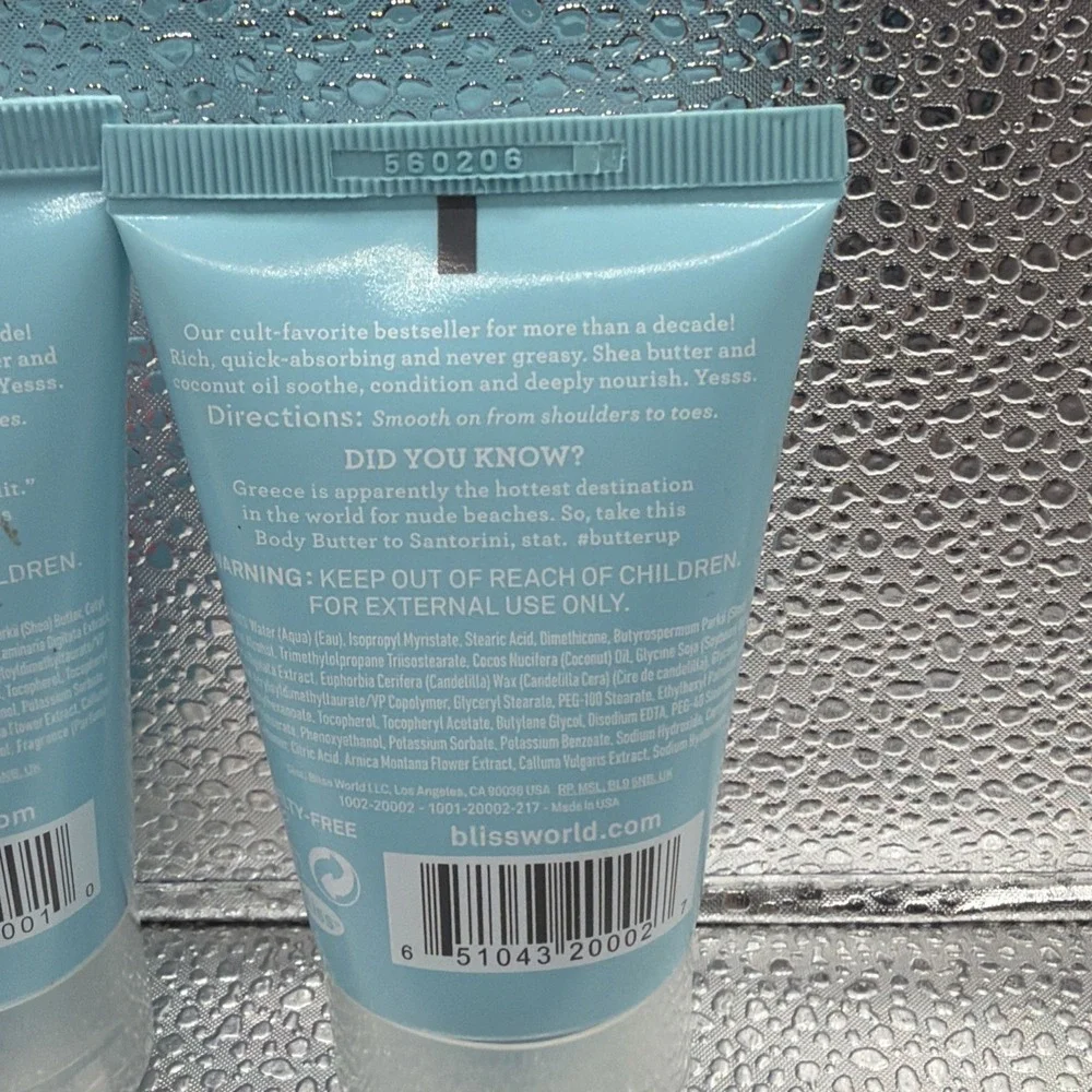 Lot of (3) BLISS Lemon Sage, Grapefruit Aloe Naked Body Butter - 1.7 Oz‎ Each